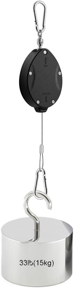 Update Retractable Plant Hanger with Pulley System - 2 Pack Adjustable 1.6M Stainless Steel Plant Hooks for Pots, Bird Feeders & Storage | 15kg/33lbs Max Load, Rustproof Indoor/Outdoor Use