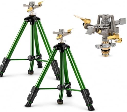 2 Packs Tripod Sprinkler and 1 Pack Sprinkler Head