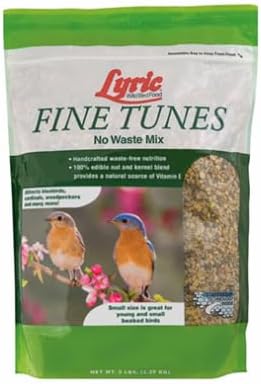 Lyric Fine Tunes Wild Bird Seed Mix - No Waste Bird Food Mix - Attracts Bluebirds, Finches, Chickadees & More - Seed for Outside Feeders - 5 lb Bag