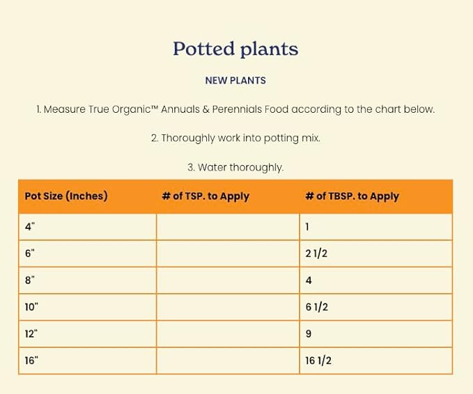 True Organic Annuals & Perennials Food – Organic Fertilizer for Stunning Blooms and Robust Foliage – 4lb Bag Covers 70 Sq. Ft.