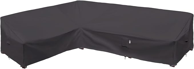 Heavy Duty Outdoor Sectional Sofa Cover, 90"X120" Waterproof 600D Patio Furniture Covers, Lawn Patio Couch Protector(Storm Grey, L-Shaped-Left Facing-90 x120)