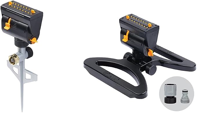 Mini Oscillator on Step Spike & 65131AMZ Mini Oscillator Sprinkler Bundle, Black, Yellow