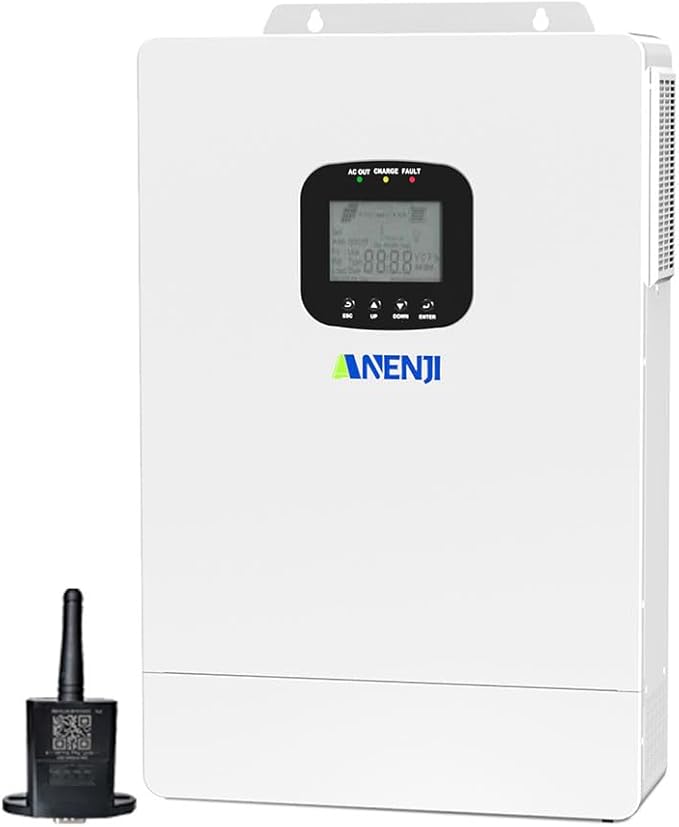 3600W Hybrid Solar Inverter 48V,DC to 110V AC,Built in 80A MPPT Controller,Multi 6 Unit Parallel,Pure Sine Wave,Off-Grid+On-Grid Systems with WiFi 120V Output for Home Backup Support Li Battery BMS