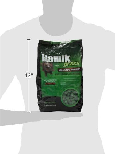 Neogen Ramik Green Fish Flavored Weather Resistant Rodenticide Nuggets,4 lb Bag (00615),(Pack of 4)
