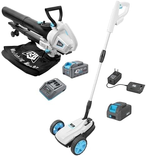 9" Lawnmower with 40V 2.0Ah Battery & Charger and 3-in-1 Leaf Blower/Vacuum/Mulcher with 40V 4.0Ah Battery & Fast Charger