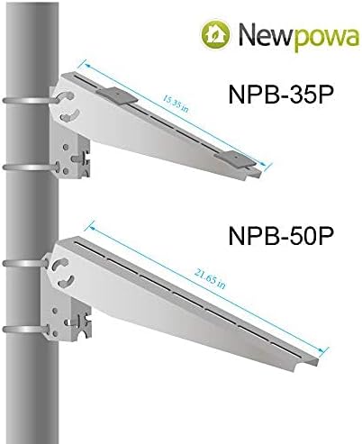 Newpowa Universal Angle Adjustable Mounting Bracket Single Arm Pole, Wall and Ground Mounts Up to 35W Solar Panel