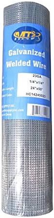 MTB Supply Galvanized After Welding Hardware Cloth 24 in x 50 ft - 1/4 x1/4 inch Mesh 23GA