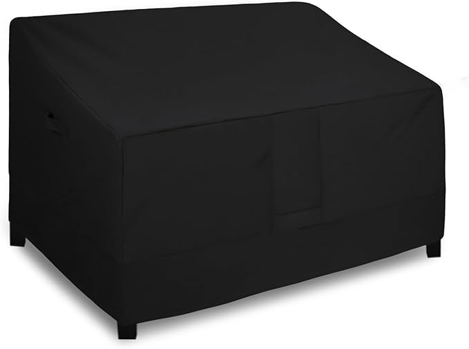 Easy-Going Heavy Duty Outdoor Loveseat Couch Cover, Waterproof Windproof Patio Furniture Sofa Cover with Air Vent (58Wx32.5Dx31H inch, Black)