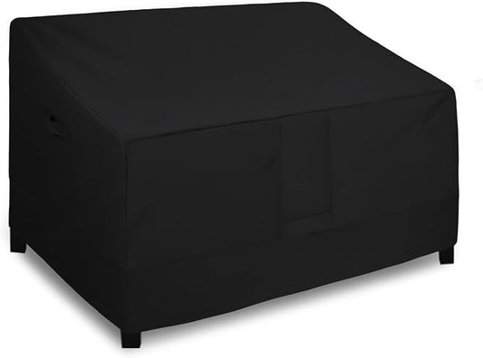 Easy-Going Heavy Duty Outdoor Loveseat Couch Cover, Waterproof Windproof Patio Furniture Sofa Cover with Air Vent (58Wx40Dx31H inch, Black)