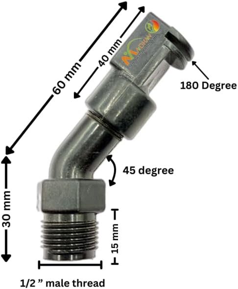 Solar Panel Cleaning Sprinkler, Nylon Material, UV Protection, Made by Nylon Material | 180 Degree | Size -1/2'' Thread | Spray Range 4 Feet Diameter | Set of 10 Pcs