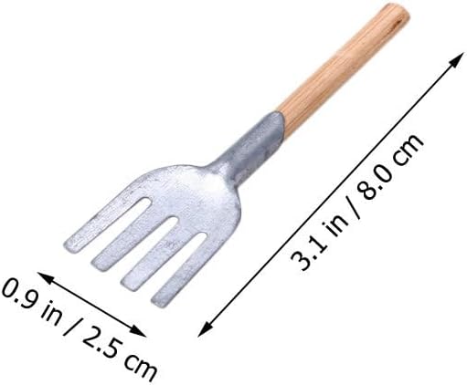 Complete Set of 5 Miniature Gardening Tools for Outdoor and Terrarium Plants – Mini Hand Shovels - Rake - Planting Shovel Iron Child Flowers – for Bonsai Tree Garden and