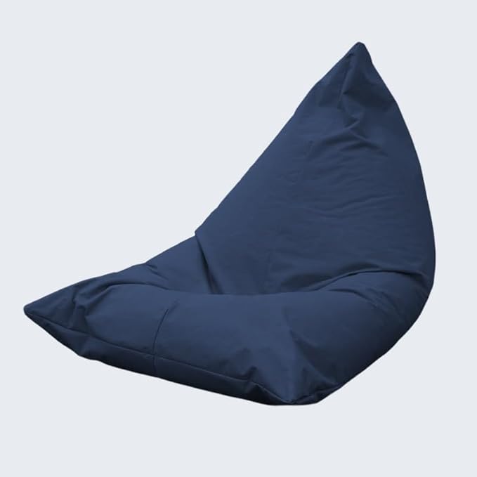 SXBCyan Waterproof Bean Bag Chair Cover（No fillers） Outdoor Oxford Lazy Sofa Giant Triangular Beanbag Pouf Couch Beach Floating Pool Floor Seating Oversized Relaxation Soft Chaise Lounge(Dark Blue)