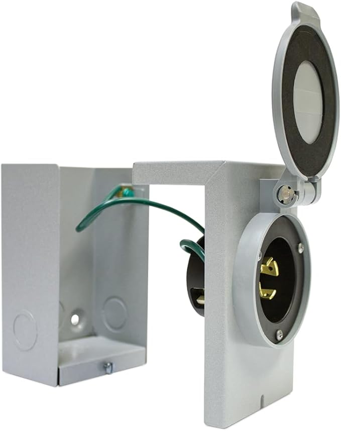 Reliance Controls Generators Up to 7,500 Running Watts PB30 30-Amp NEMA 3R Power Inlet Box, Gray