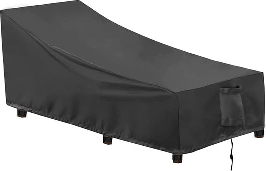 OutdoorLines Outdoor Waterproof Patio Chaise Lounge Chair Cover - UV Resistant Lounger Covers Heavy Duty Weatherproof Patio Sofa Furniture Covers, 1 Pack, 68Wx30Dx30H Inches, Black