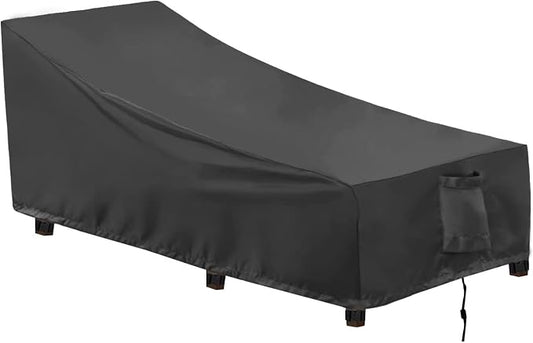 OutdoorLines Outdoor Waterproof Patio Chaise Lounge Chair Cover - UV Resistant Lounger Covers Heavy Duty Weatherproof Patio Sofa Furniture Covers, 1 Pack, 84Wx32Dx32H Inches, Black
