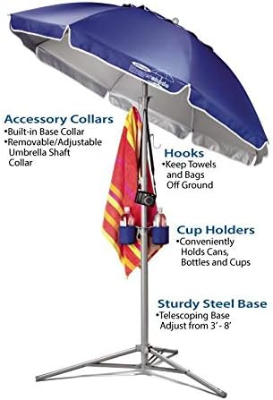 Wondershade Ultimate Portable Sun Shade Umbrella – Lightweight Adjustable Outdoor Patio & Beach Umbrella with Tripod Base (Orange)