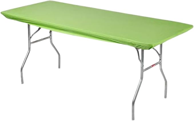 Kwik-Covers 6' Rectangle Plastic Table Covers 30" x 72", Bundle of 5 (Lime Green)