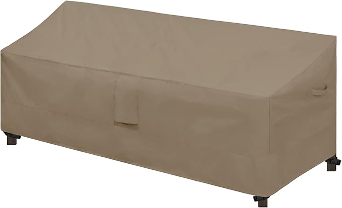Easy-Going Waterproof Patio Sofa Cover UV Resistant 4 Seater Outdoor Sofa Cover Weatherproof Lawn Patio Furniture Cover with Tape Sealed Seam (104Wx32.5Dx33H inch, Camel)