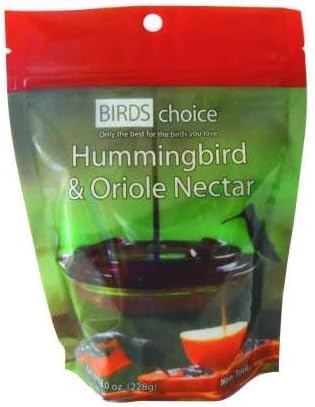 Naturesroom Birds Choice Hummerfest 12 oz Hanging Hummingbird Feeder - NP1002, Red, Plus Bonus Pack of Nectar