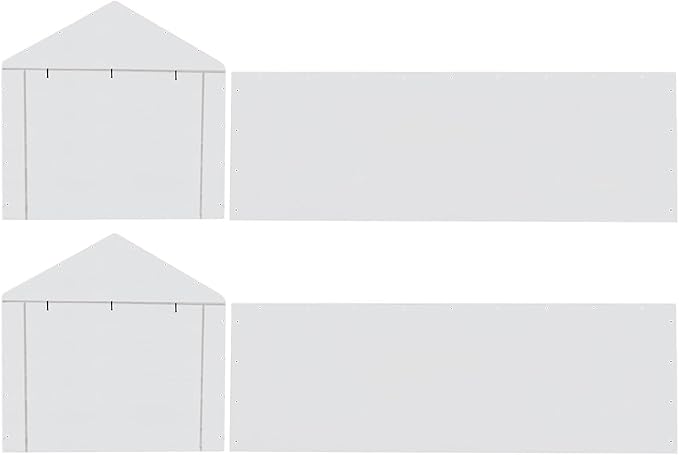 10 * 20 FT Carport Replacement Sidewall kit Panel Set of 4, 180G PE Waterproof & UV Protected Replacement Sidewall Cover, White