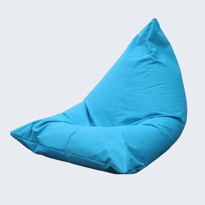 SXBCyan Waterproof Bean Bag Chair Cover（No fillers） Outdoor Oxford Lazy Sofa Giant Triangular Beanbag Pouf Couch Beach Floating Pool Floor Seating Oversized Relaxation Soft Chaise Lounge(Blue)