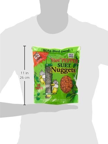 C&S Hot Pepper Suet Nuggets, Outdoor Wild Bird Food for Woodpeckers, Chickadees, Cardinals, Nuthatches and More, 27 Ounces