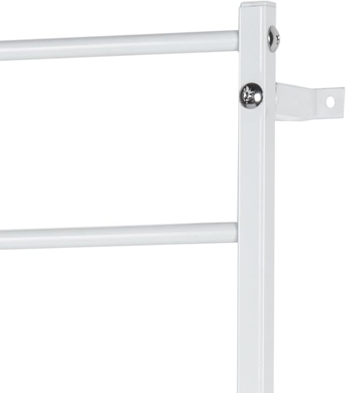 MyGift 4 Foot Tall Modern White Metal Wall Mounted Horizontal Bars Trellis, Outdoor Hanging Support Frame for Climbing Garden Plants and Crawling Vines