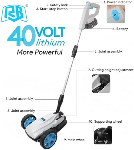 9" Lawnmower with 40V 2.0Ah Battery & Charger and 3-in-1 Leaf Blower/Vacuum/Mulcher with 40V 4.0Ah Battery & Fast Charger