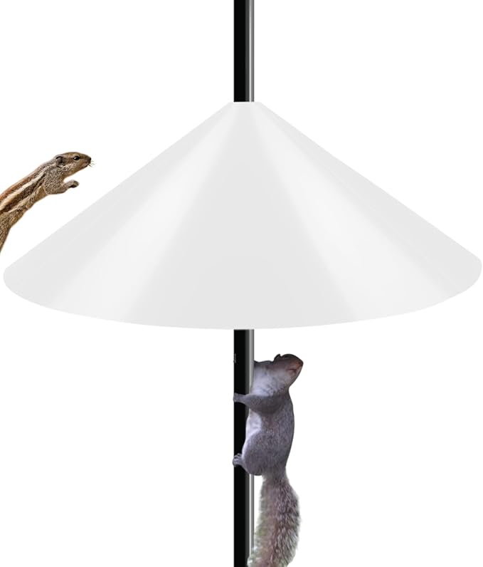 19 Inch Wide Squirrel Baffle for Bird Feeder Pole, Outside Pole Mount Stopper & Bird House Guard for Outdoor Shepherd’s Hook, Semi-Transparent, 1 Pack