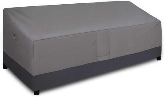 Easy-Going Waterproof Outdoor Couch Cover, Heavy Duty 4-Seater Patio Sofa Cover, Windproof Outdoor Furniture Cover with Air Vent （104Wx32.5Dx33H inch,Gray/Dark Gray)