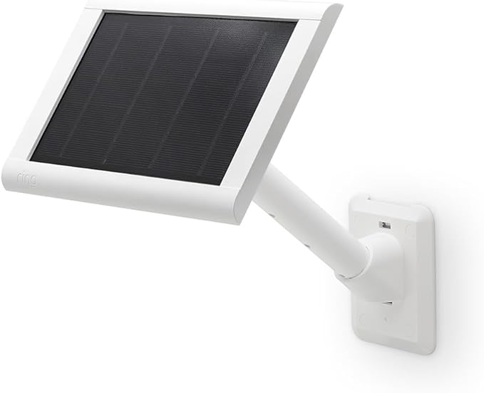 Holicfun Universal Solar Panel Wall Mount for Ring, Eufy, Arlo, Wyze, Reolink Solar Panels and More, Extended Mounting Arm, Multi-Angle Adjustable (White)