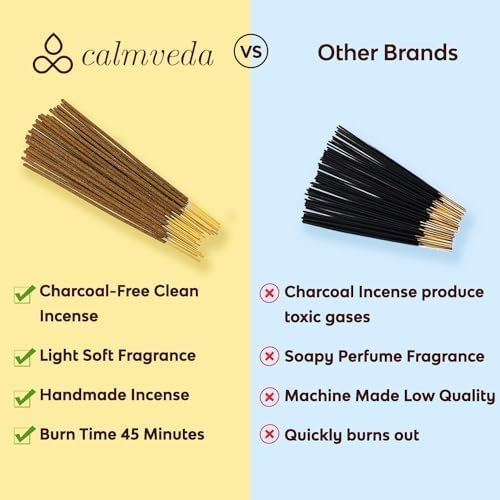 Calmveda Balsam Cedar Incense Sticks - (80 Scented Sticks) Charcoal Free, Made from Upcycled Flowers | Like Freshly Cut Christmas Tree Incense Sticks, Cypress Woodsy & Moss Notes | for Holiday Cheers