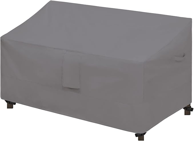 Easy-Going Waterproof Patio Sofa Cover UV Resistant 2 Seater Outdoor Loveseat Cover Weatherproof Lawn Patio Furniture Cover with Tape Sealed Seam (58Wx32.5Dx31H inch, Grey)