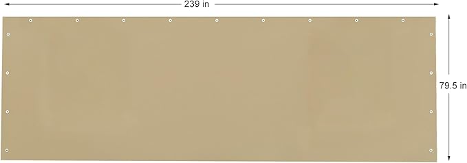 Rutile 10x20 Carport Replacement Sidewall, 180G PE Waterproof & UV Protected Sidewall Cover (Beige, Sidewall kit Panel Set of 4 w/o Mesh Windows)