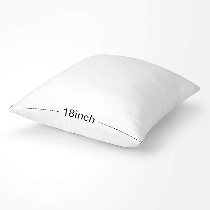 OTOSTAR Outdoor Throw Pillow Inserts - Pack of 2 Water Resistant Cushion Inner Pads for Patio Garden Coffee House Decorative Waterproof Pillow Inserts 18x18 Inch -White