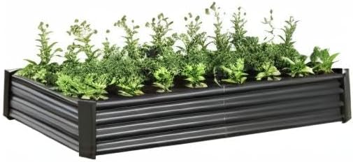 Galvanized Raised Garden Bed for Vegetables,Planter Raised Garden Boxes Outdoor,Metal Raised Garden Beds Steel Kit for Vegetables Flower Herb Patio Black Rectangle