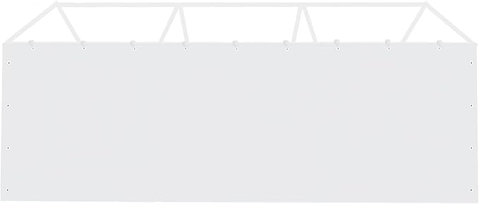 Carport Replacement Tarp Canopy, Sidewall Panel with Elastic Ball Bungees, for 10x20 FT or 12x20 FT Garage Party Tent Shelter - White, One Sidewall Panel Only