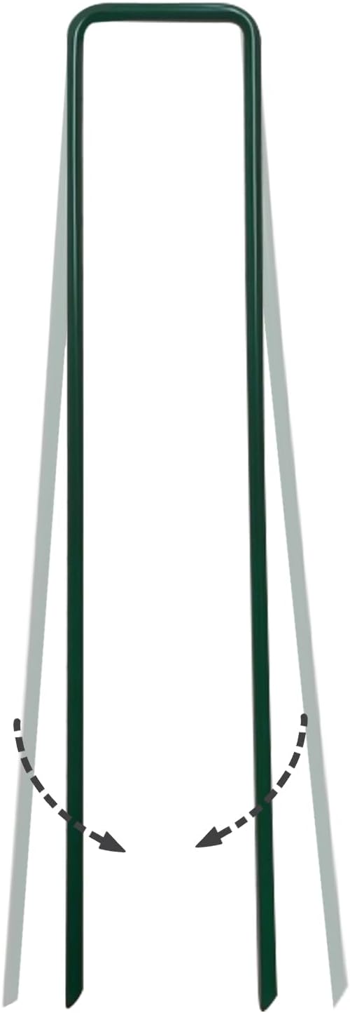 Landscape Staples 6Inch 250pcs Garden Stakes + 250pcs Gasket, Lawn Pins with Spray Coating Craft,11Gauge Anti-Rust Ground Yard Spikes Anchoring for Outdoor Tents Irrigation Hoses (Green)