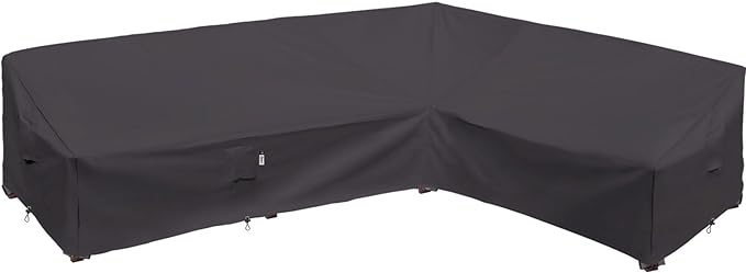 Heavy Duty Outdoor Sectional Sofa Cover, 120"X90" L-Shaped Waterproof 600D Patio Furniture Covers, Lawn Patio Couch Protector(Storm Grey, L-Shaped-Right Facing-120 x90)