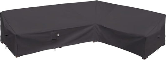 Heavy Duty Outdoor Sectional Sofa Cover, 120"X90" L-Shaped Waterproof 600D Patio Furniture Covers, Lawn Patio Couch Protector(Storm Grey, L-Shaped-Right Facing-120 x90)