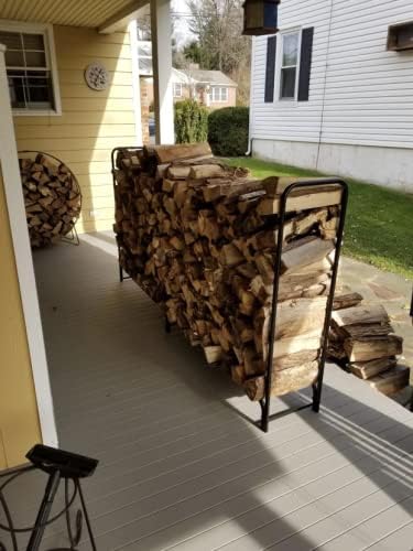 Rocky Mountain Goods 8 ft Firewood Rack - Outdoor/Indoor Wood Storage - Heavy Duty Steel - Easy Install in Minutes