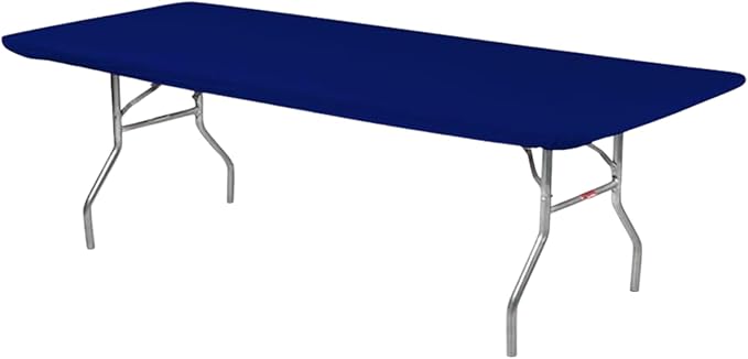 Kwik-Covers 6' Rectangle Plastic Table Covers 30" x 72", Bundle of 5 (Navy Blue)