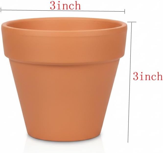 3 inch Terracotta Clay Pots, 26 Pack Clay Flower Pots with Drainage, Flower Garden, Terracotta Pots for Indoor Outdoor Plant, Crafts, Wedding Favor