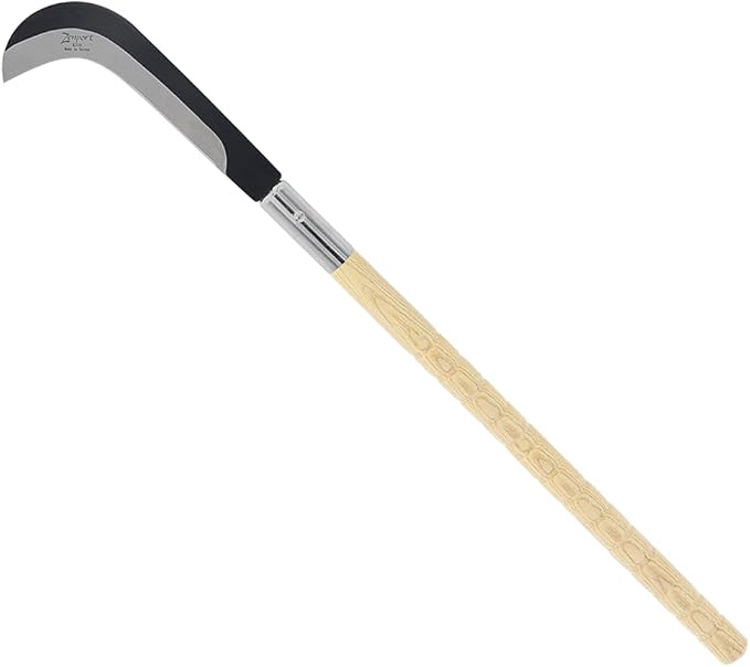 Zenport K318-3PK of Sickles, 30.5-inch (77.5cm) Length, Long Wood Handle, Curved Sickle Blade, 3-Pack