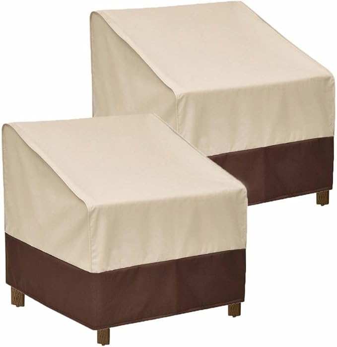 loriano Patio Chair Covers Waterproof Outdoor Chair Covers 600D Heavy Duty Fit as Lawn Lounge Deep Seat(2 Pack,Large)