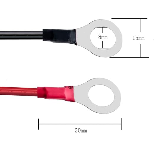 XT60i to O Ring Terminal Cable，More Than 8A，10AWG Extension Cable XT60i Female to O Ring Connector XT60i-f Compatible with Lipo Batterie (1.5M/5FT)