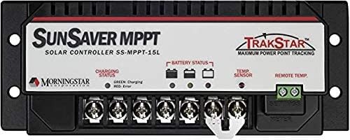 Morningstar SunSaver 15A MPPT Solar Charge Controller SS-MPPT-15L - Solar Panel Regulator, Supports 12/24V LA/Li Batteries. Load/Lighting Ctrl, HazLoc Rated, Low Noise, 5 Yr. WTY - Designed in the USA