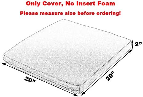 Sigmat Outdoor Seat Cushion Cover Water Repellent Square Chair Cushion Cover-Only Cover Red 20"x20"x2"(2 Covers)