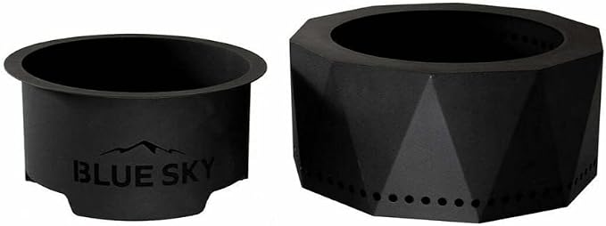 Blue Sky Outdoor Living Ridge Portable Fire Pit, Portable Smokeless Fire Pit with Carrying Bag, Black
