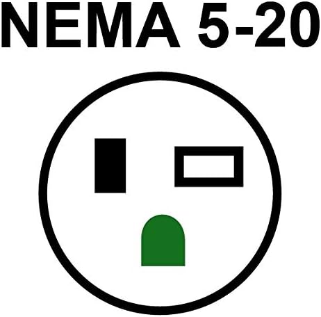 Journeyman-Pro 5378 20 Amp 120-125 Volt, NEMA 5-20P Flanged Inlet, 2500 Watt Black RV/Marine Commercial Grade, Straight Blade Plug Charger Receptacle (w/Back & Front Cover)